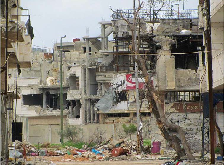 In Aleppo, der zweitgrößten Stadt Syriens, sind viele Häuser zerstört.