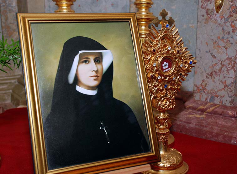 Bild und Reliquie von Schwester Faustyna